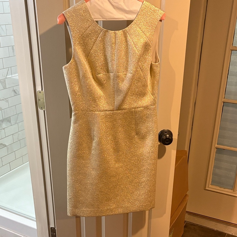 Shoshanna Gold Shimmer Mini Dress